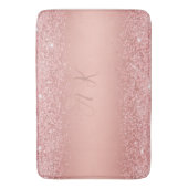Elegante Roze Gouden Luxe Glans Monogram Badmat (Voorkant Verticaal)