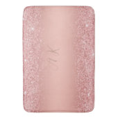 Elegante Roze Gouden Luxe Glans Monogram Badmat (Voorkant Verticaal)