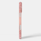 Elegante Roze Gouden Luxe Glans Monogram Case-Mate iPhone Case (Achterkant / Rechts)