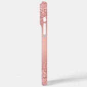 Elegante Roze Gouden Luxe Glans Monogram  Case-Mate iPhone Case (Achterkant / Links)