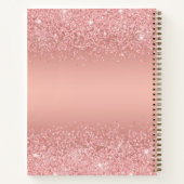 Elegante Roze Gouden Luxe Glans Monogram Notitieboek (Achterkant)