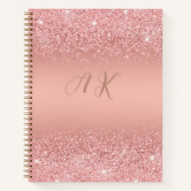 Elegante Roze Gouden Luxe Glans Monogram