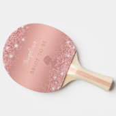 Elegante Roze Gouden Luxe Glitter Bruiloftsfeest Tafeltennisbatje (Zijkant)