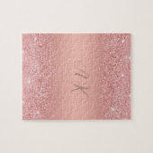 Elegante Roze Gouden Luxe Schitterende Monogram Legpuzzel (Horizontaal)