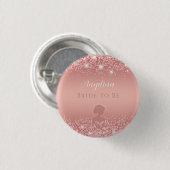 Elegante Roze Gouden Luxe Shimmer Bruiloftsshowers Ronde Button 3,2 Cm (Voorkant /achterkant)