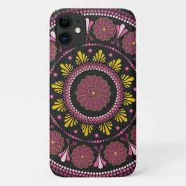 Elegante Roze Gouden Mandala, Boho Zen Dot Art Flo Case-Mate iPhone Case