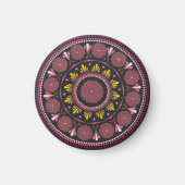 Elegante Roze Gouden Mandala, Boho Zen Dot Art Flo Magneet (Voorkant)