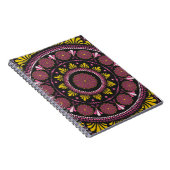 Elegante Roze Gouden Mandala, Boho Zen Dot Art Flo Notitieboek (Rechterzijde)