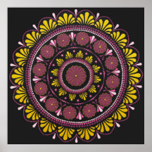 Elegante Roze Gouden Mandala, Boho Zen Dot Art Flo