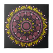 Elegante Roze Gouden Mandala, Boho Zen Dot Art Flo Tegeltje (Voorkant)