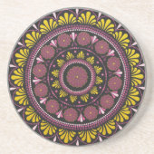 Elegante Roze Gouden Mandala, Boho Zen Dot Art Flo Zandsteen Onderzetter (Voorkant)