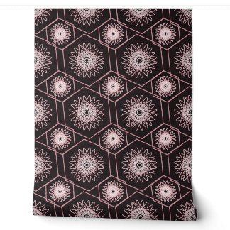 Elegante Roze Gouden Mandala Geometrische Behang