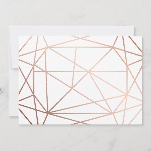 Elegante Roze Gouden & Marineblauwe Geometrische V Kaart (Achterkant)