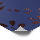 Elegante Roze Gouden & Marineblauwe Proefdinermidd Poster (Hoek)