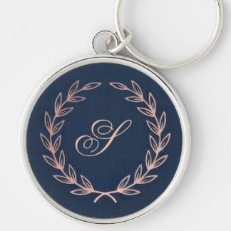 Elegante Roze Gouden & Marineblauwe Verjaardagsfee Sleutelhanger