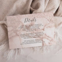 Elegante Roze Gouden Marmer Glitter Bruiloftdetail