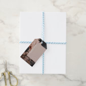 Elegante roze gouden marmertextuur cadeaulabel (Met Touw)