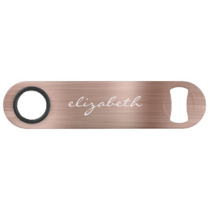 Elegante Roze Gouden Metalen Gepersonaliseerd Speed Flessenopener