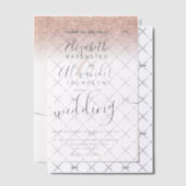 Elegante Roze Gouden Moderne Chic Trouwdag Vellum Uitnodigingen (Offset (Uitnodiging))