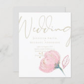 Elegante Roze Gouden Moderne Trouw Bruiloft (Voorkant / Achterkant)