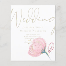 Elegante Roze Gouden Moderne Trouw Bruiloft