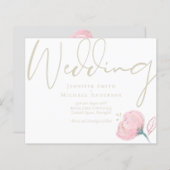 Elegante Roze Gouden Moderne Trouw Bruiloft Glans (Voorkant / Achterkant)