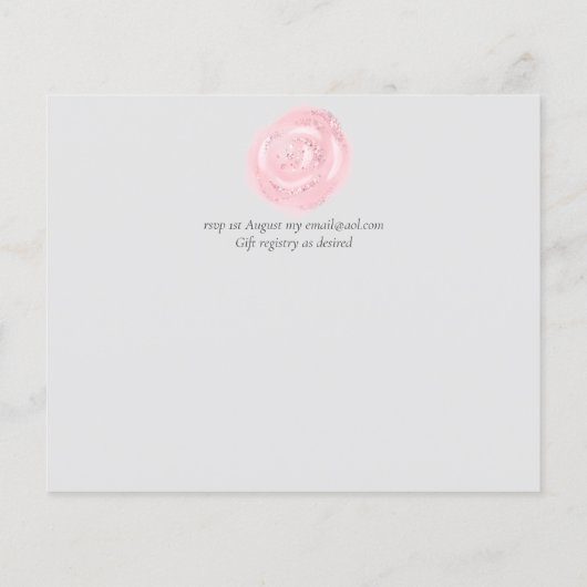 Elegante Roze Gouden Moderne Trouw Bruiloft Glans (Achterkant)