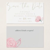 Elegante Roze Gouden Moderne Trouw Bruiloft Glans Visitekaartje (Voorkant /achterkant)