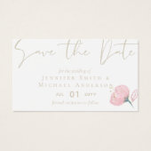 Elegante Roze Gouden Moderne Trouw Bruiloft Glans Visitekaartje (Voorkant)