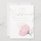 Elegante Roze Gouden Moderne Trouw Bruiloftssparke (Voorkant)