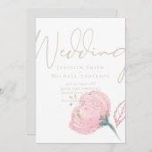 Elegante Roze Gouden Moderne Trouw Bruiloftssparke (Voorkant / Achterkant)