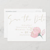 Elegante Roze Gouden Moderne Trouw Bruiloftssparke Briefkaart (Voorkant / Achterkant)