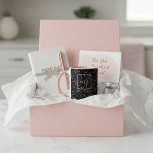 Elegante roze gouden mok op zwart