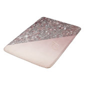 Elegante Roze Gouden Monogram Badmat (Gekanteld)