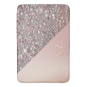 Elegante Roze Gouden Monogram Badmat (Voorkant Verticaal)