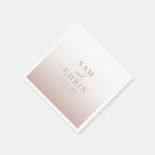 Elegante roze gouden monogram bruiloft servet (Hoek)