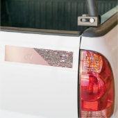 Elegante Roze Gouden Monogram Bumpersticker (Op Truck)