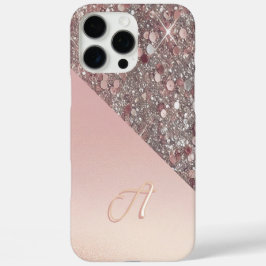 Elegante Roze Gouden Monogram iPhone 16 Pro Max Hoesje