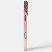 Elegante Roze Gouden Monogram Case-Mate iPhone Case (Achterkant / Rechts)