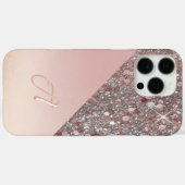 Elegante Roze Gouden Monogram Case-Mate iPhone Case (Achterkant (horizontaal))