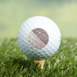 Elegante Roze Gouden Monogram Golfballen