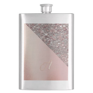 Elegante roze gouden monogram klassieke fles flacon