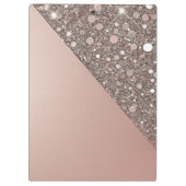 Elegante Roze Gouden Monogram Klembord (Achterkant)