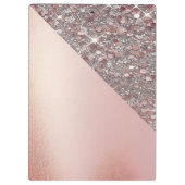 Elegante Roze Gouden Monogram Klembord (Achterkant)