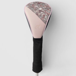 Elegante roze gouden monogram knoop golfheadcover