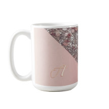 Elegante roze gouden monogram