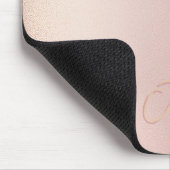 Elegante Roze Gouden Monogram Muismat (Hoek)