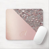 Elegante Roze Gouden Monogram Muismat (Met muis)