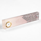 Elegante Roze Gouden Monogram Naambordje