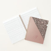 Elegante Roze Gouden Monogram Notitieboek (Binnen)